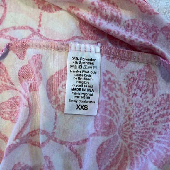 LuLaRoe buttery soft Irma tunic High Low Floral Size XXS Womens Pink White - Picture 8 of 8